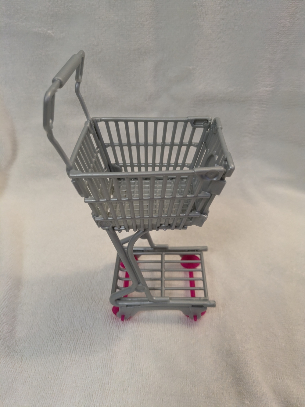 Barbie Mini Shopping Cart Toy - Silver with Pink Wheels